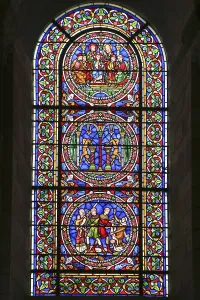 Romanesque stained glass window of the nave