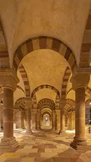 The Romanesque vaulted hall of the crypt of Speyer Cathedral