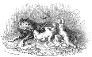 Romulus and Remus, founder of the city of Rome in Roman mythology