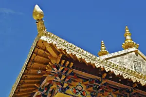 Roof beam, monastery of Ganden, Tibet