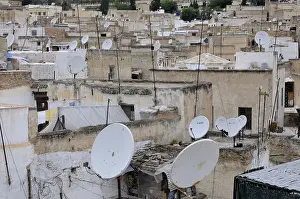 The roofs of the old town of Fez, Morocco, Africa