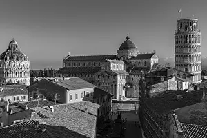 Above the roofs of Pisa, behind the Baptistery