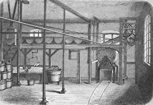 The room for preparing dough in a bakery
