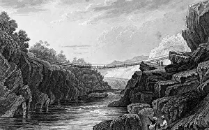 Rope bridge in Hindustan, India