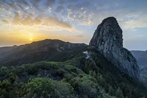Roque de Agando rock tower at sunrise