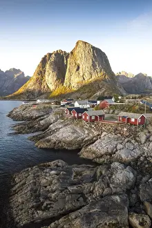 Category Scandinavia Prints: Rorbu fishing huts off Bergen, Hamnoy