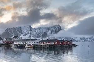 Rorbuer cabins from Hamnoy by the fjord
