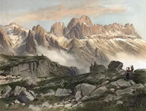 Rosengarten rock group in the Dolomites