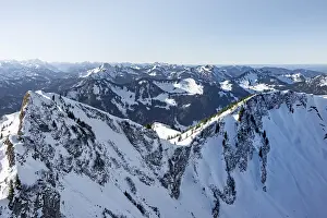 Rotwand, mountains in winter, Mangfall Mountains