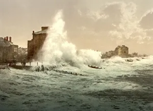 Rough sea at Bognor, English seaside resort in West Sussex on the English Channel