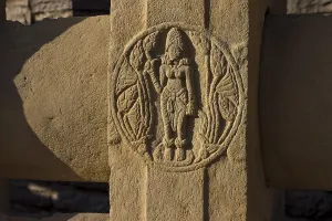 Round motif depicting a woman, Maya - Buddhas mother