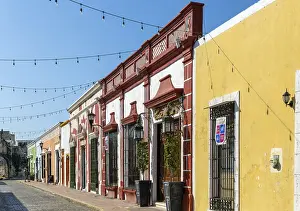 Row of colourful Spanish colonial buildings