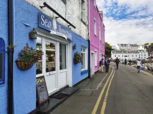 Row of houses, colourful facades at the harbour