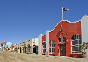Row of houses, Luederitz, Namibia, Africa