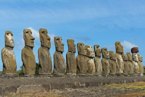 Row of Moai statues, Rano Raraku