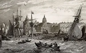 Royal Naval Hospital, seen from the Isle of Dogs