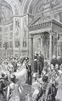 The Royal Wedding in Berlin, the wedding ceremony in the chapel of the Royal Palace