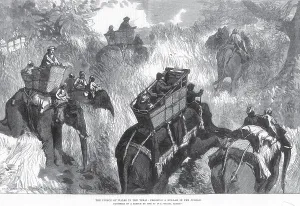 Royalty on Tour The Prince of Wales in Terai Cros sing Nullah in Jungle, India, As ia