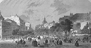 Rue dAlcala, Calle de Alcala, in Madrid in 1869