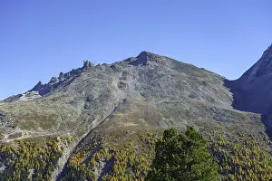 Rugged mountain landscape under blue sky
