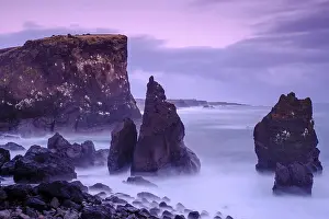 Rugged rock needles near Reykjanesta