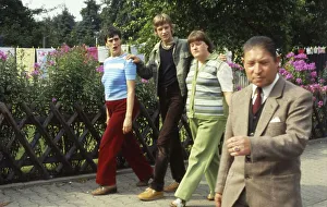 Ruhr area. Disabled people on a walk. 1981