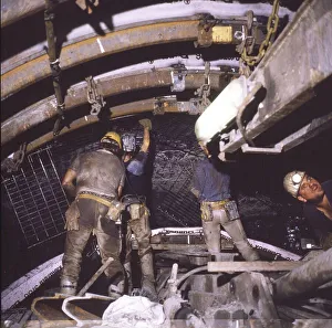 Ruhr area. Mining. Miners driving the shaft ca