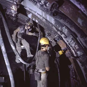 Ruhr area. Mining. Miners driving the shaft ca
