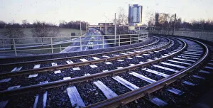 Ruhr area. Railway line and motorway. ca. 1982