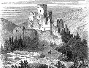 Ruin of Brandenbourg Castle in Luxembourg