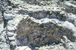 Ruins of buildings at Neolithic settlement of Choirokoitia, Cyprus, Europe 1973 one of the most important prehistoric sites in the eastern Mediterranean, Europe