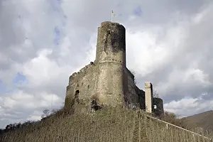 Ruins of castle Landshut upon moselle river at the city of Bernkastel-Kues