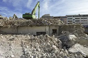 Ruins from the demolition of a post office building