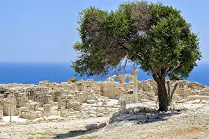 Ruins of an early Christian basilica in ancient town Kourion on Cyprus