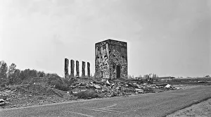 Ruins of a GDR watchtower after the fall of the Wall