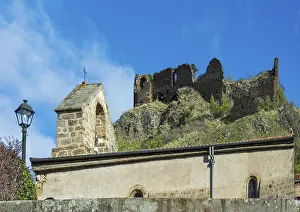 Ruins of medieval castle of Buron and Chapel Notre-Dame