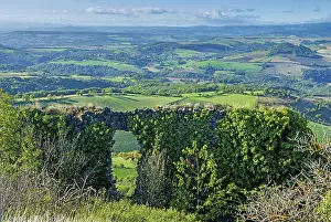 Ruins of medieval castle of Buron on Limagne plain
