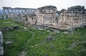 Ruins of Roman buildings at the archaeological site of Apamea, Syria, 1998 Baths, Asia