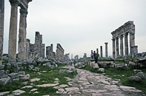 Ruins of Roman buildings at the archaeological site of Apamea, Syria, 1998, Asia