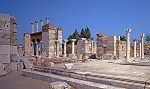 Ruins of St John's Basilica with the tomb of the saint
