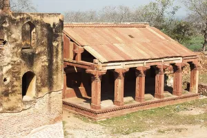 Ruins stone and brick structures