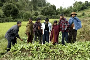 Rural children playing, the Khasi tribe