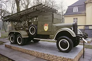 Russian-made Katyusha multiple rocket launcher at a Soviet army barracks