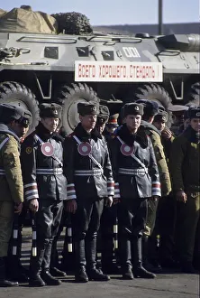 Russian military police during the withdrawal of Soviet troops from Stendal