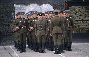 Russian soldiers at an army barracks