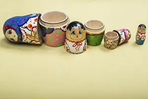 Category Historic EN Prints: Russian Traditional Matrioshka on yellow background