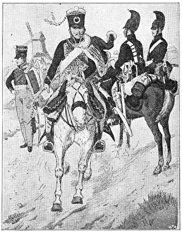 Russian troops (1807). Illustration of the 19th century