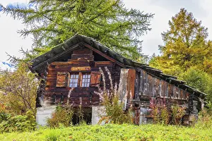 Rustic alpine hut above Grimentz