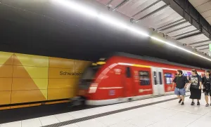 S-Bahn of the Stuttgart region in a stop SchwabstraBe