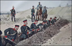 Sachsne, Saxony's Army, construction of a field redoubt